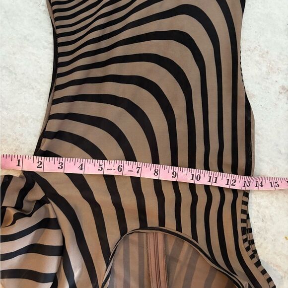 GSUWOO Jumpsuit so real onepiece catsuit one arm stripe 3d romper logo pant suit - Picture 8 of 11